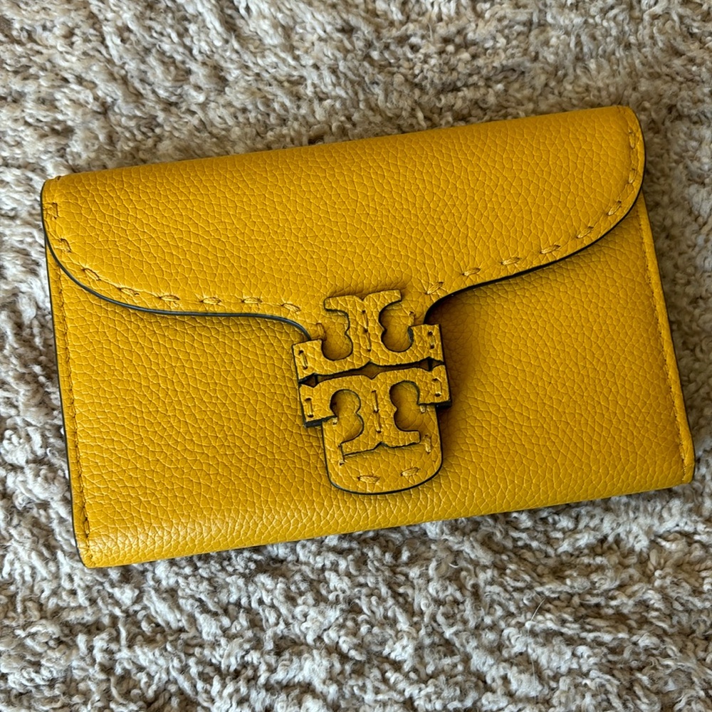 Tory Burch mustard yellow wallet